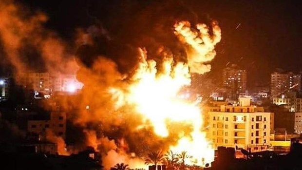 Israel tấn công mục tiêu của Hamas ở Gaza. (Ảnh: CGTN)