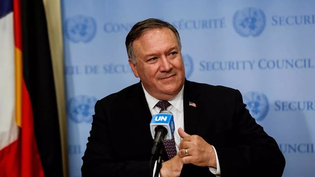 Ngoại trưởng Mỹ Mike Pompeo đã tới trụ sở Liên hợp quốc để chính thức kích hoạt quy trình đảo ngược. (Nguồn: Reuters)