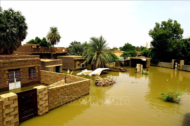 Liên hợp quốc kêu gọi hỗ trợ Sudan khắc phục hậu quả trận lụt tồi tệ nhất trong một thế kỷ Cảnh ngập lụt do mưa lũ tại khu vực Al-Kadaro, phía Bắc thủ đô Khartoum, Sudan ngày 31-8-2020. Ảnh: THX/TTXVN