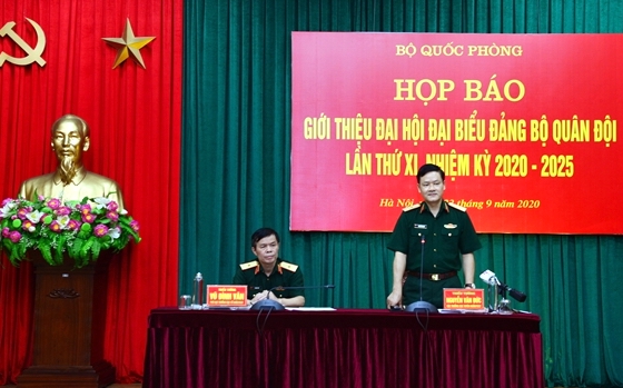 Tổng Bí thư, Chủ tịch nước Nguyễn Phú Trọng sẽ dự và trực tiếp chỉ đạo Đại hội Đảng bộ Quân đội lần thứ 11 Bộ Quốc phòng đã tổ chức họp báo giới thiệu về Đại hội đại biểu Đảng bộ Quân đội lần thứ XI, nhiệm kỳ 2020-2025. Ảnh: VGP/Nhật Nam