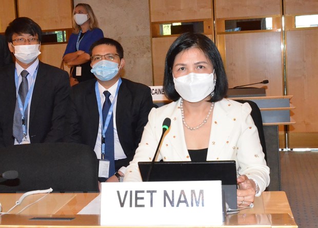 Việt Nam tham dự khóa họp các Hội đồng của các nước thành viên WIPO Đại sứ Lê Thị Tuyết Mai. (Ảnh: Tố Uyên/TTXVN)
