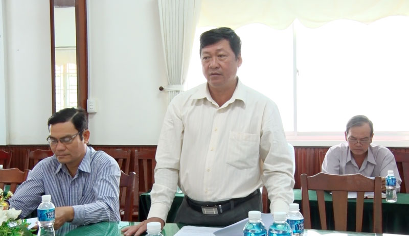 Thành ủy Bến Tre sơ kết công tác phối hợp tuyên truyền Phó bí thư Thường trực Thành ủy Võ Thanh Hồng phát biểu tại hội nghị.