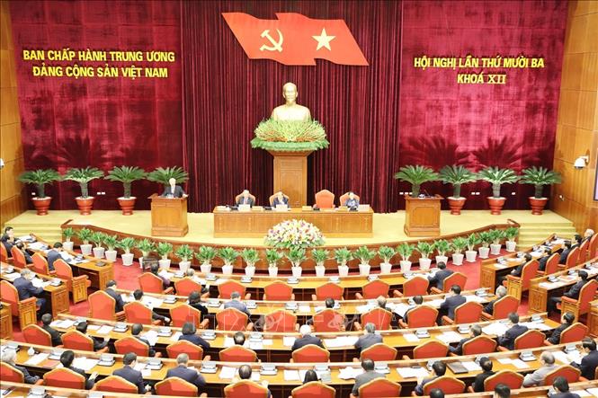 Quang cảnh phiên khai mạc Hội nghị lần thứ mười ba Ban Chấp hành Trung ương Đảng khóa XII, ngày 5-10-2020. Ảnh: Trí Dũng/TTXVN