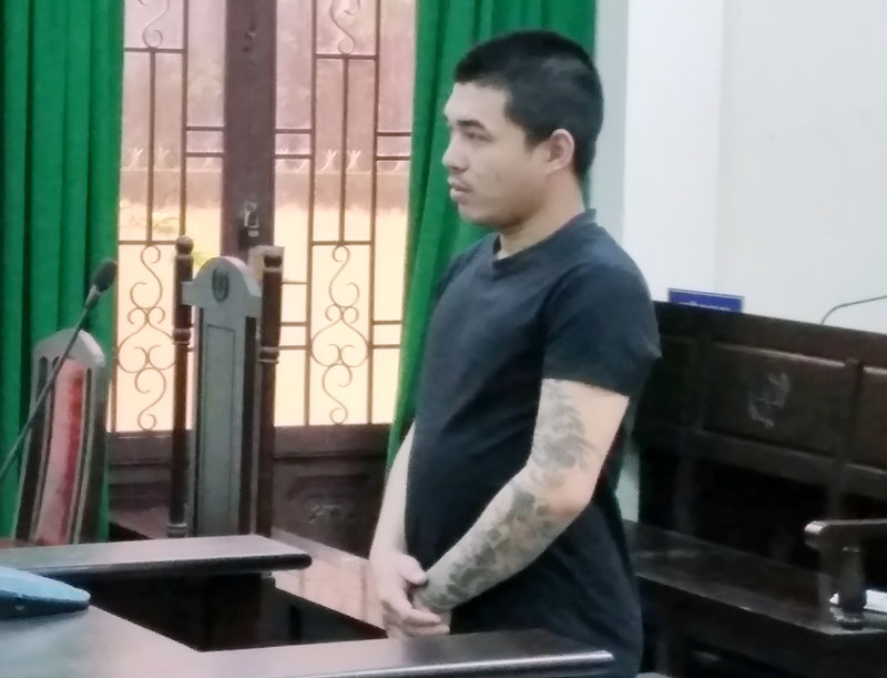 Bị cáo Nguyễn Quốc Sang tại phiên tòa hình sự sơ thẩm ngày 6-11-2020.