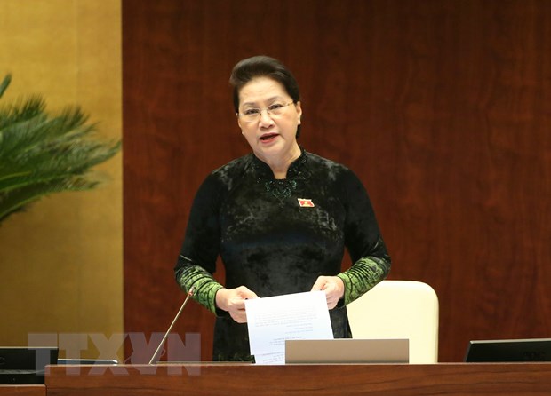 Quốc hội bắt đầu tiến hành phiên chất vấn và trả lời chất vấn Chủ tịch Quốc hội Nguyễn Thị Kim Ngân điều hành phiên chất vấn và trả lời chất vấn. Ảnh: Doãn Tấn/TTXVN