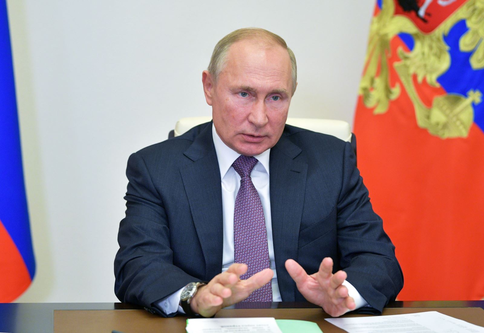 Tổng thống Nga Vladimir Putin tại một cuộc họp ở Moskva ngày 6-10-2020. Ảnh: AFP/TTXVN