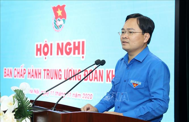 Đồng chí Nguyễn Anh Tuấn được bầu làm Bí thư thứ Nhất Trung ương Đoàn Đồng chí Nguyễn Anh Tuấn, Bí thư Thường trực Trung ương Đoàn, Chủ tịch Hội Liên hiệp Thanh niên Việt Nam phát biểu khai mạc. Ảnh: Văn Điệp/TTXVN