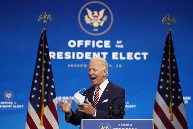 Ông Joe Biden sắp nhận báo cáo an ninh quốc gia đầu tiên Ông Joe Biden phát biểu tại rạp hát The Queen, Wilmington ngày 16-11-2020. Ảnh: AP