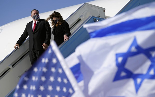 Ngoại trưởng Mỹ Mike Pompeo đến Israel. Nguồn: timesofisrael