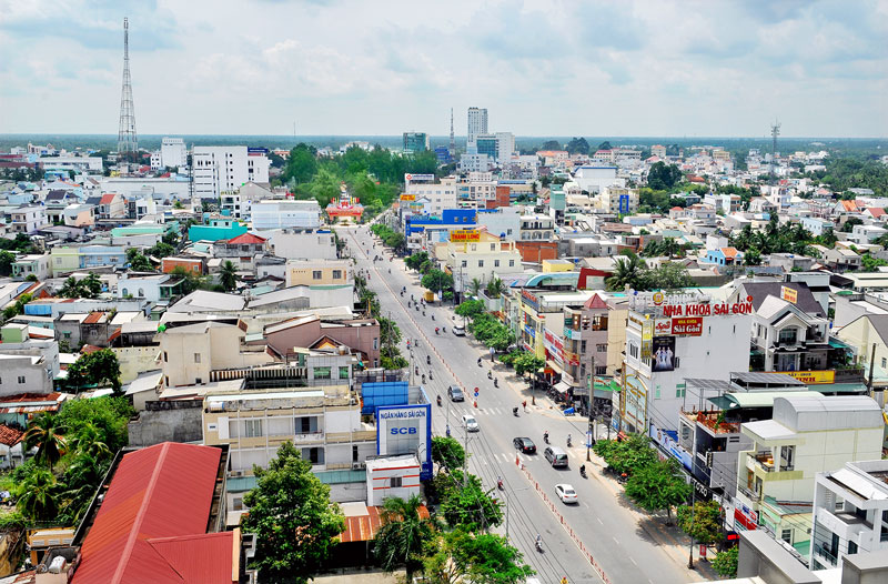 Đẩy mạnh tốc độ đô thị hóa của tỉnh Trung tâm TP. Bến Tre. Ảnh: Nguyễn Hải