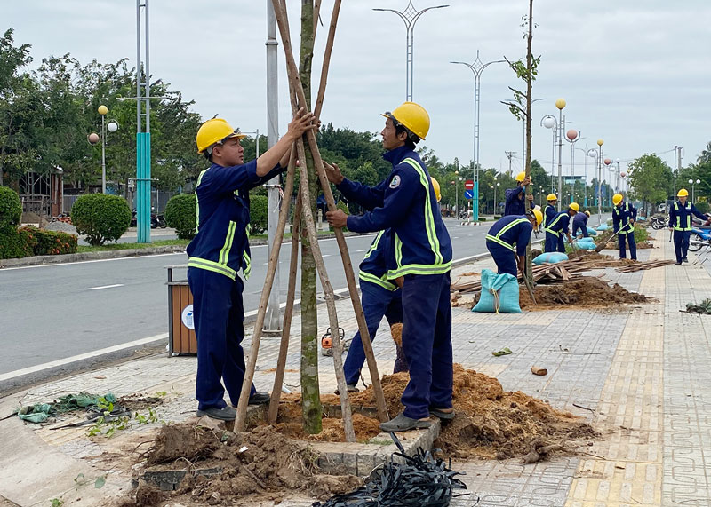 Trồng cây xanh trên địa bàn TP. Bến Tre.Trồng cây xanh trên địa bàn TP. Bến Tre.