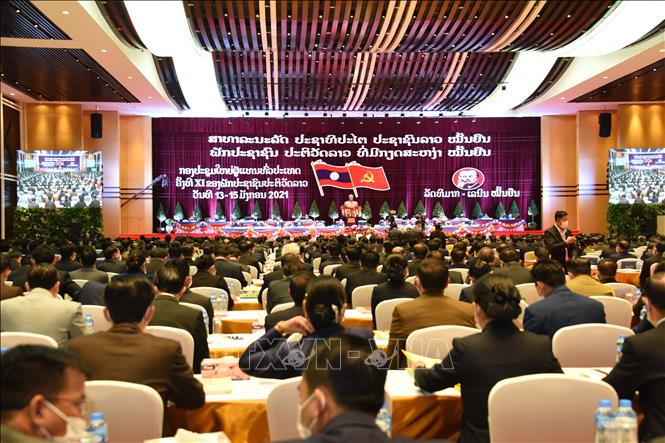 Khai mạc Đại hội Đại biểu toàn quốc Đảng Nhân dân Cách mạng Lào lần thứ XI Quang cảnh khai mạc Đại hội. Ảnh: TTXVN phát