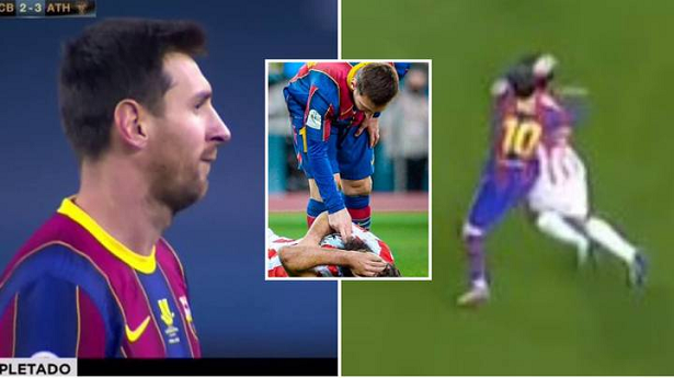 Messi nhận thẻ đỏ vì hành vi đánh cầu thủ đối phương