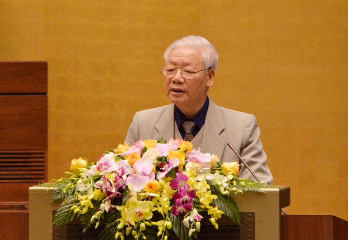 Bầu cử đại biểu Quốc hội và HĐND các cấp là cuộc vận động chính trị quan trọng Tổng Bí thư, Chủ tịch nước phát biểu tại hội nghị.