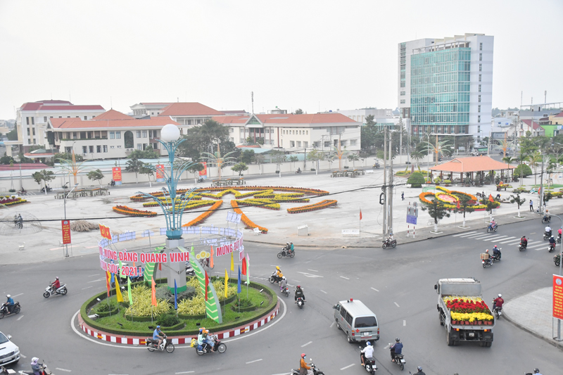 Một góc công viên trung tâm TP. Bến Tre.