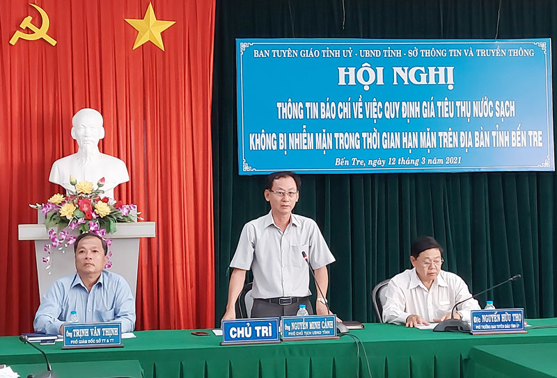  Phó chủ tịch UBND tỉnh Nguyễn Minh Cảnh phát biểu tại hội nghị.