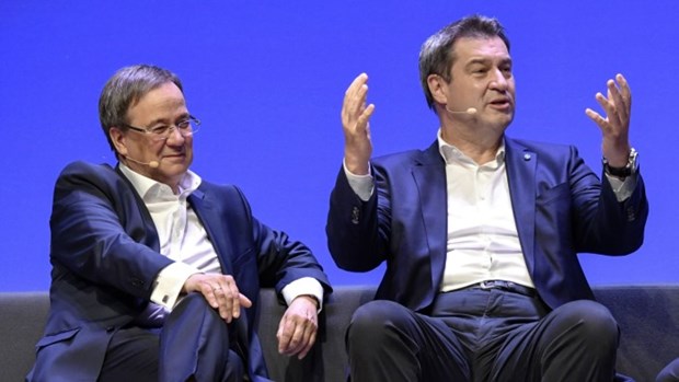 Chủ tịch CDU Armin Laschet (trái) và Chủ tịch CSU Markus Söder. (Nguồn: Imago)