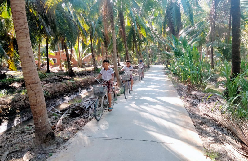 Đường giao thông nông thôn xã Thới Lai.