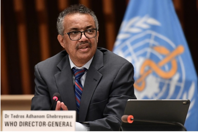 Tổng Giám đốc Tổ chức Y tế Thế giới (WHO) Tedros Adhanom Ghebreyesus phát biểu tại một cuộc họp báo ở Geneva, Thụy Sĩ. Ảnh: EPA