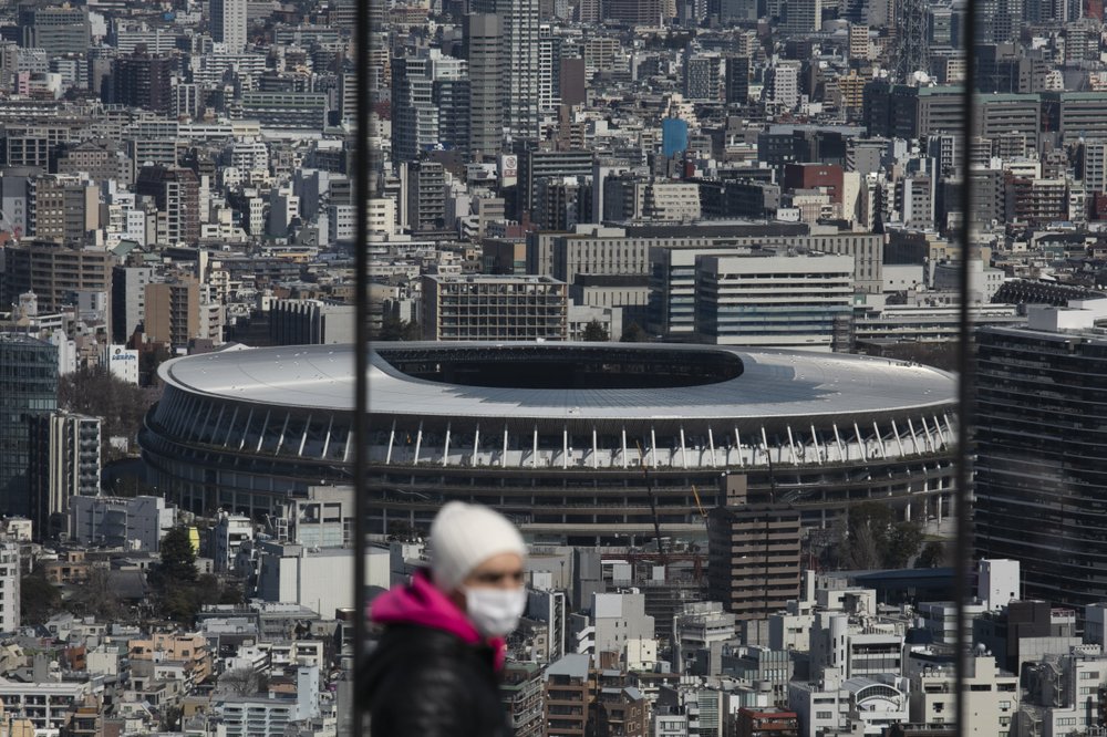 Sân vận động Quốc gia mới, nơi tổ chức lễ khai mạc và bế mạc Thế vận hội Tokyo 2020. Ảnh: AP