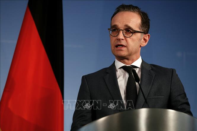 Ngoại trưởng Đức Heiko Maas phát biểu trong cuộc họp báo tại Berlin. Ảnh: AFP/TTXVN