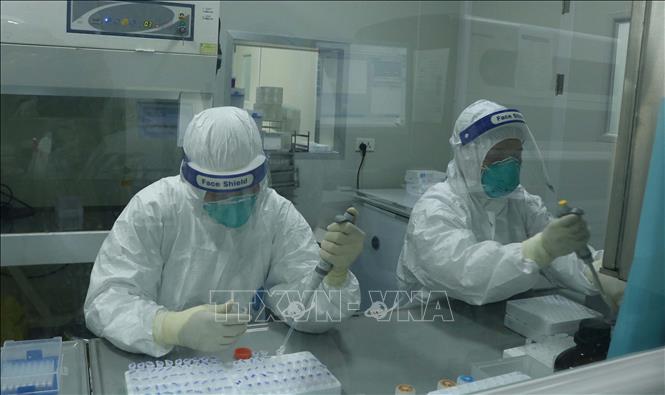 Bắc Ninh công bố 12 bệnh nhân COVID-19 khỏi bệnh Lực lượng y, bác sĩ tại Trung tâm Kiểm soát dịch bệnh tỉnh Bắc Ninh căng mình xét nghiệm SARS-CoV-2 để trả kết quả sớm nhất. Ảnh minh họa: Thanh Thương/TTXVN