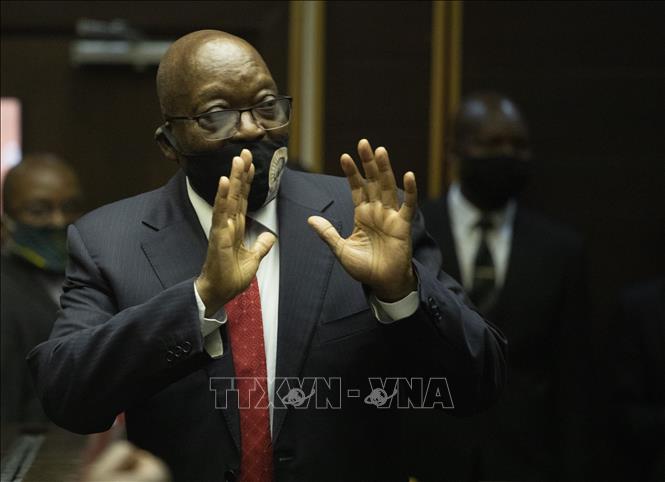 Cựu Tổng thống Nam Phi Jacob Zuma tại phiên tòa ở thành phố Pietermaritzburg ngày 23-6-2020. Ảnh: AFP/TTXVN