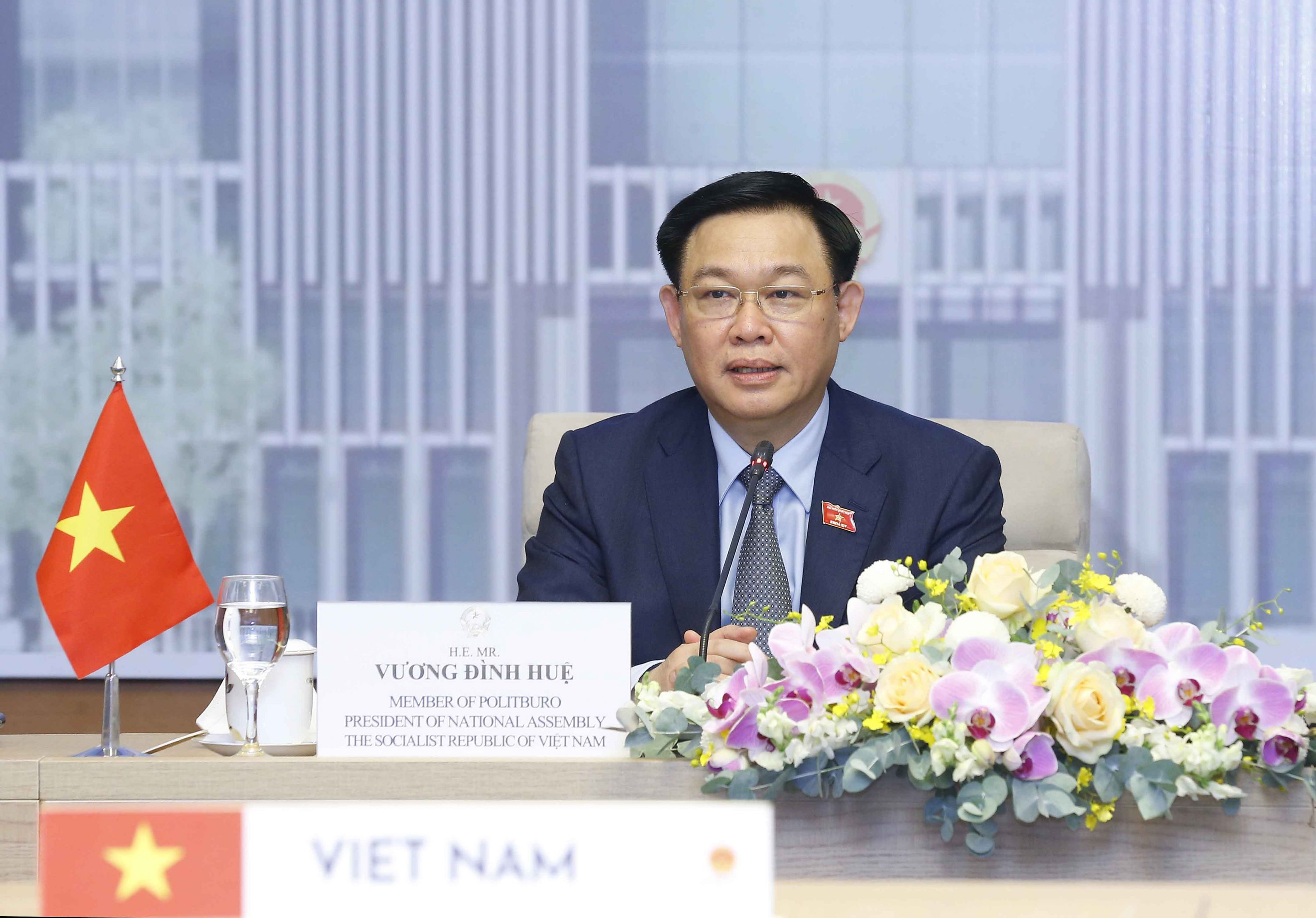 Thúc đẩy quan hệ Đối tác chiến lược Việt Nam - Australia Chủ tịch Quốc hội Vương Đình Huệ phát biểu tại hội đàm. Ảnh: VGP/Nguyễn Hoàng