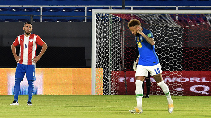 Neymar ghi bàn duy nhất của trận Brazil thắng Paraguay 1-0