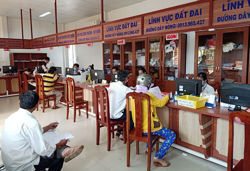 Bộ phận tiếp nhận và trả kết quả huyện Châu Thành.