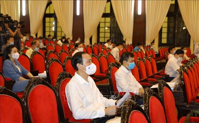 Các đại biểu dự Hội thảo ở điểm cầu chính tại Học viện Chính trị quốc gia Hồ Chí Minh. Ảnh: TTXVN