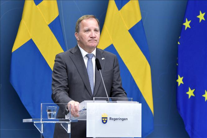 Thủ tướng Thụy Điển từ chức Thủ tướng Thụy Điển Stefan Lofven phát biểu tại cuộc họp báo ở Stockholm ngày 21-6-2021. Ảnh: AFP/TTXVN