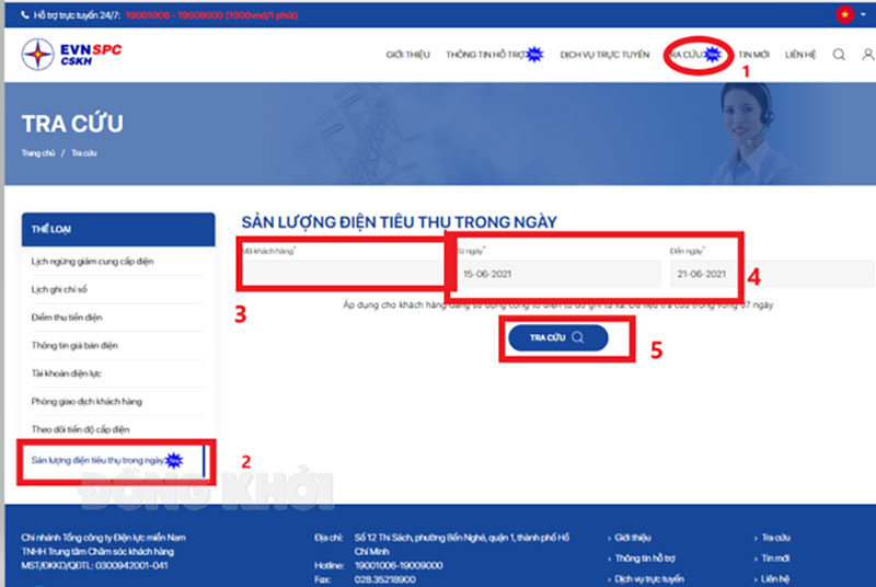 Hướng dẫn tra cứu sản lượng điện tiêu thụ hàng ngày