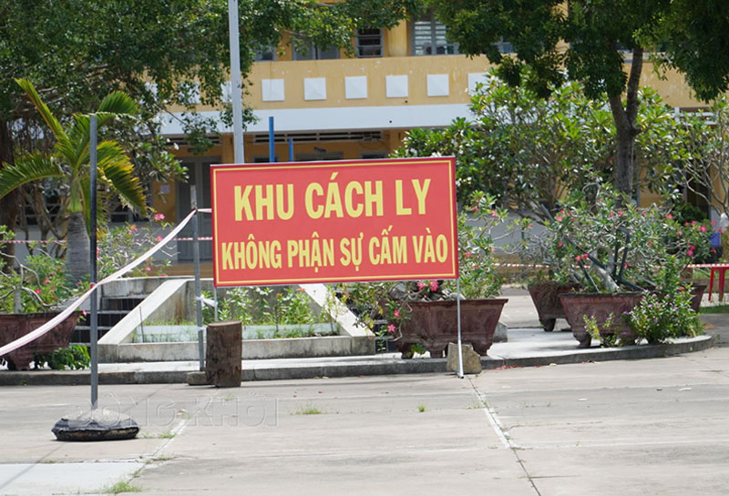 Khu cách ly tập trung tại Trường THCS Tân Thạch (Châu Thành).