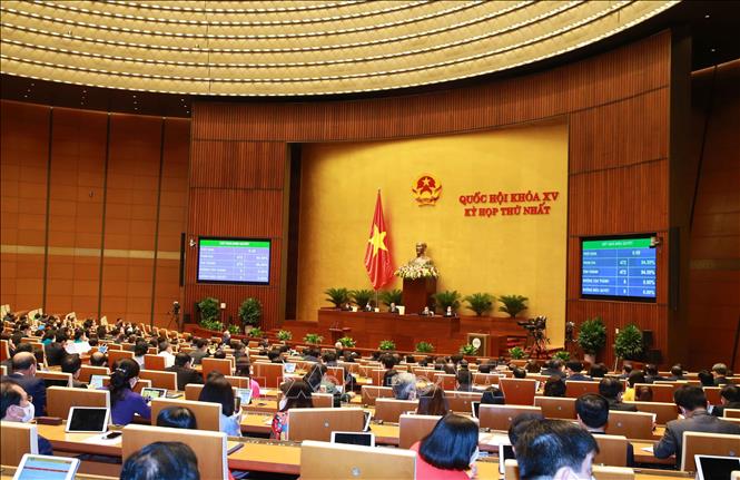 Quốc hội thông qua danh sách để bầu Phó Chủ tịch nước, Chánh án Tòa án nhân dân tối cao, Viện trưởng Viện kiểm sát nhân dân tối cao. Ảnh: Phương Hoa/TTXVN