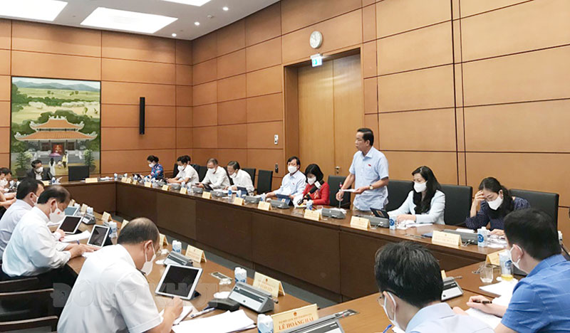 Kết quả bầu cử đại biểu Quốc hội khóa XV và đại biểu HĐND các cấp Đại biểu Đặng Thuần Phong thảo luận tại tổ. Ảnh: CTV