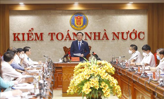 Chủ tịch Quốc hội Vương Đình Huệ: Kiểm toán là xây dựng để phát triển Chủ tịch Quốc hội Vương Đình Huệ phát biểu kết luận buổi làm việc. Ảnh: Doãn Tấn/TTXVN