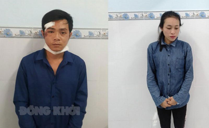 Tin an ninh trật tự ngày 13-8-2021 Đối tượng Lê Vũ Hoàng Phong và Trương Thị Bảo Trân cùng tang vật. Ảnh: Trần Thắng