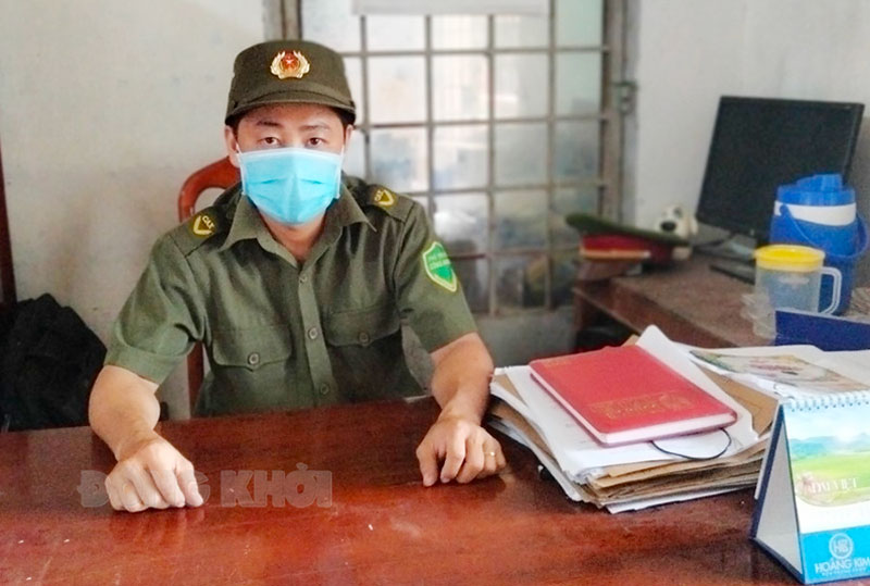 Anh Trương Công Điền tích cực phòng chống dịch Covid-19 Phó trưởng Công an xã An Khánh Trương Công Điền.