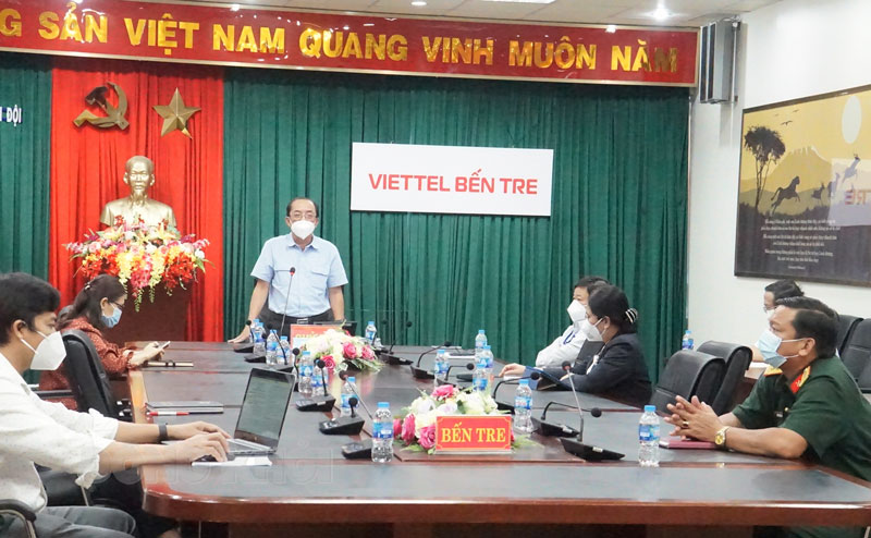 Thần tốc xét nghiệm trên diện rộng để tách hết F0 ra khỏi cộng đồng Đại biểu điểm cầu Bến Tre phát biểu.