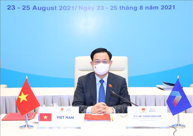 Chủ tịch Quốc hội Việt Nam Vương Đình Huệ dự Lễ bế mạc. Ảnh: Nguyễn Điệp/TTXVN