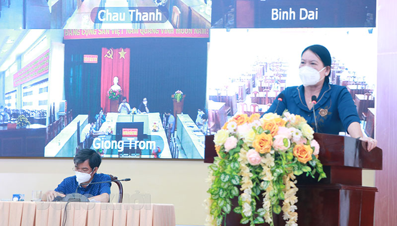 Hội nghị trực tuyến đánh giá tình hình triển khai Nghị quyết số 68/NQ-CP của Chính phủ Phó chủ tịch UBND tỉnh Nguyễn Thị Bé Mười kết luận tại hội nghị trực tuyến.