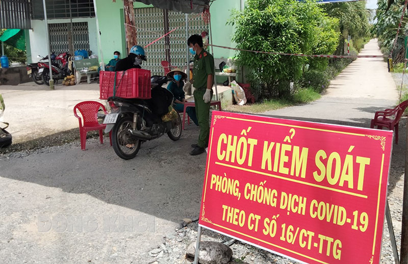 Tân Thanh trở lại “vùng xanh” an toàn Chốt kiểm soát phòng chống dịch Covid-19 ấp An Thuận, xã Tân Thanh.