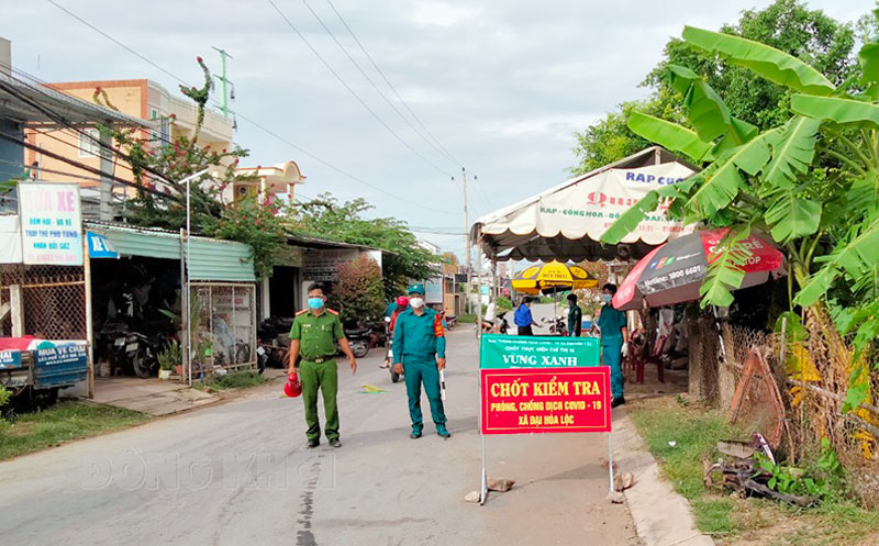 Bình Đại chuyển địa bàn sang trạng thái bình thường mới Chốt kiểm soát dịch Covid-19 xã Đại Hòa Lộc.