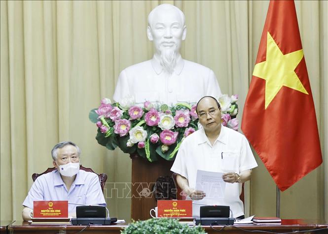Sửa đổi, hoàn thiện trình tự, thủ tục trình Chủ tịch nước xem xét ân giảm án tử hình Chủ tịch nước Nguyễn Xuân Phúc phát biểu. Ảnh: Thống Nhất/TTXVN