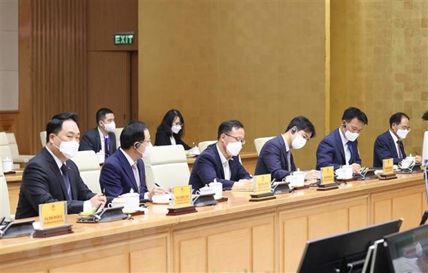 Thủ tướng: Tạo mọi thuận lợi cho DN Hàn Quốc hoạt động tại Việt Nam Đại diện các doanh nghiệp Hàn Quốc tại Việt Nam tham dự buổi làm việc. (Ảnh: Dương Giang/TTXVN)