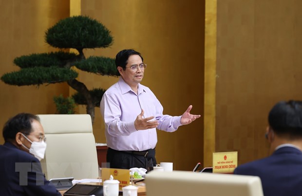 Thủ tướng: Tạo mọi thuận lợi cho DN Hàn Quốc hoạt động tại Việt Nam Thủ tướng Phạm Minh Chính kết luận buổi làm việc với các doanh nghiệp Hàn Quốc. (Ảnh: Dương Giang/TTXVN)