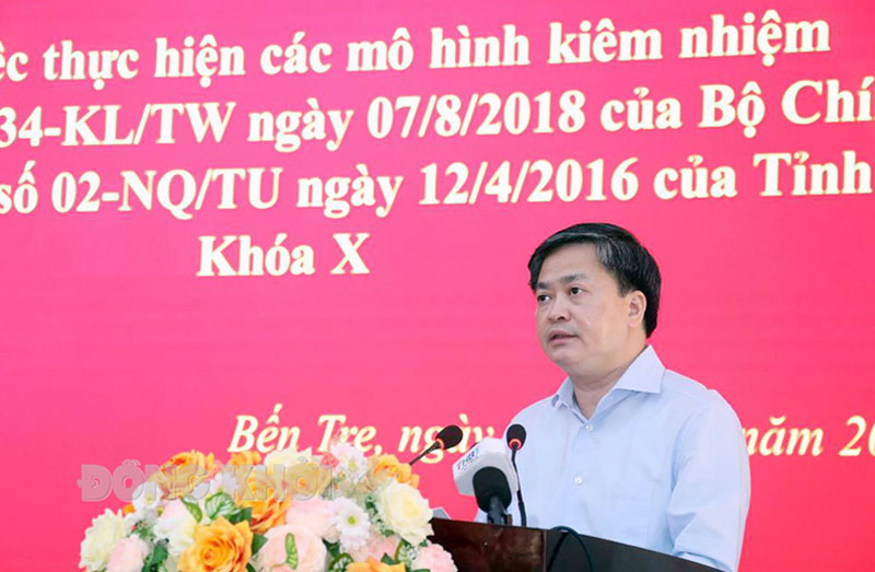 Hội nghị trực tuyến sơ kết 2 năm thực hiện các mô hình kiêm nhiệm Ủy viên Trung ương Đảng - Bí thư Tỉnh ủy Lê Đức Thọ Phát biểu kết luận tại hội nghị.