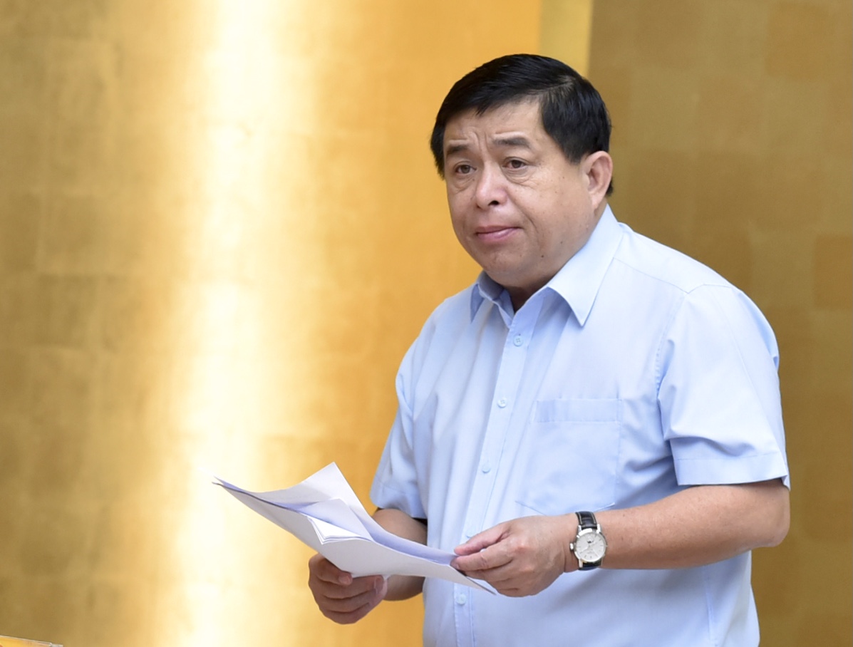 Thủ tướng phê bình nghiêm khắc những nơi chậm trễ, đốc thúc giải ngân khoản vốn 250 nghìn tỷ đồng Bộ trưởng Bộ Kế hoạch và Đầu tư Nguyễn Chí Dũng phát biểu tại Hội nghị. Ảnh: VGP/Nhật Bắc