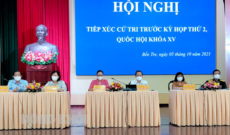 Đoàn ĐBQH đơn vị tỉnh Bến Tre tiếp xúc cử tri các huyện, thành phố.